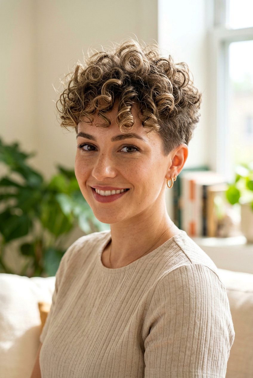 Tapered Sides Curly Top for Thin Hair Women - 20 tapered sides curly top haircut women - 20 tapered sides curly top haircut women