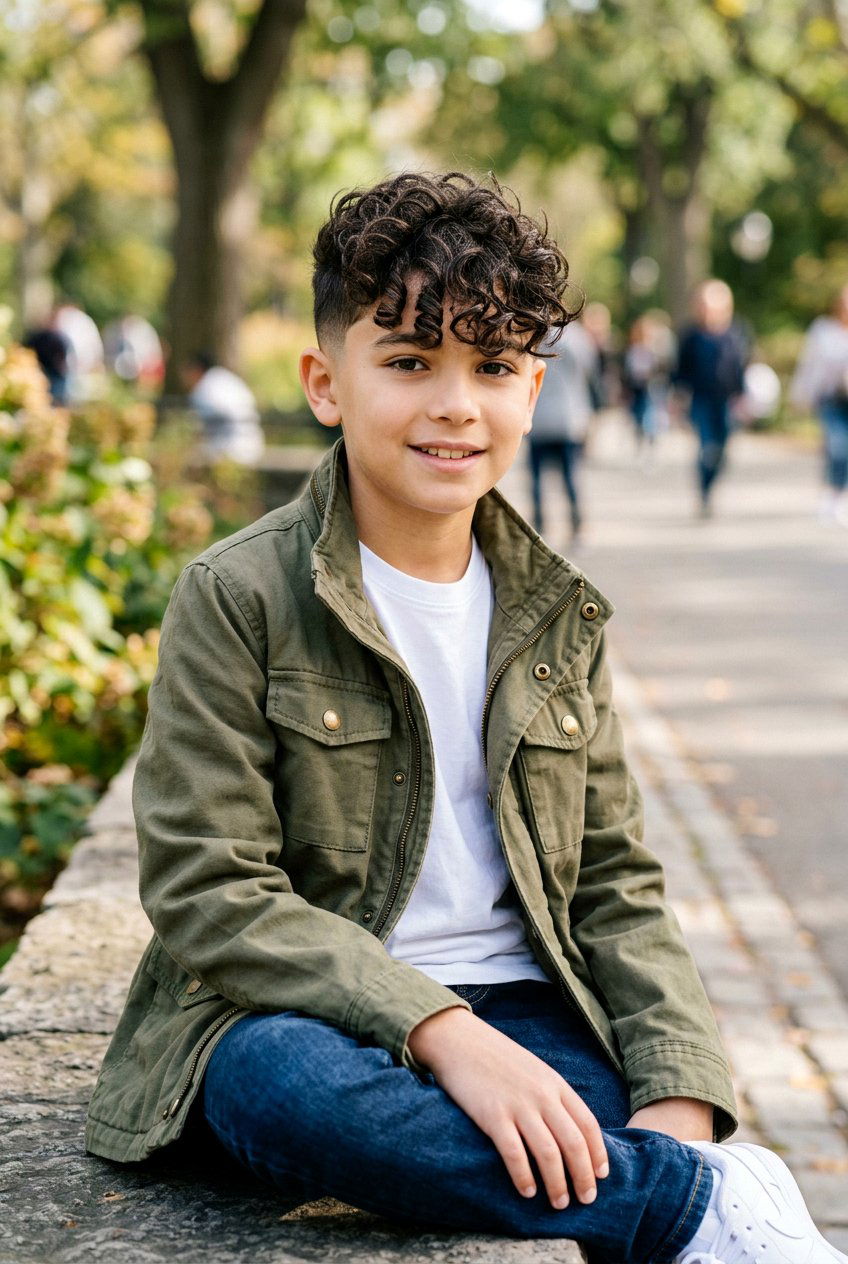 Tapered Sides With Curly Fringe - 20 boys haircut with taper and curls - 20 boys haircut with taper and curls