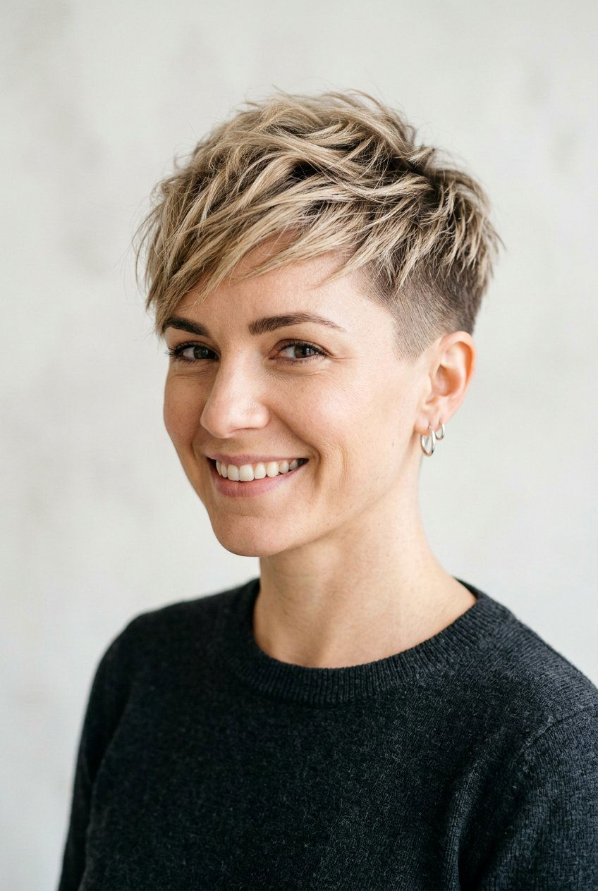 Tapered Textured Pixie - 20 textured pixie haircut - 20 textured pixie haircut