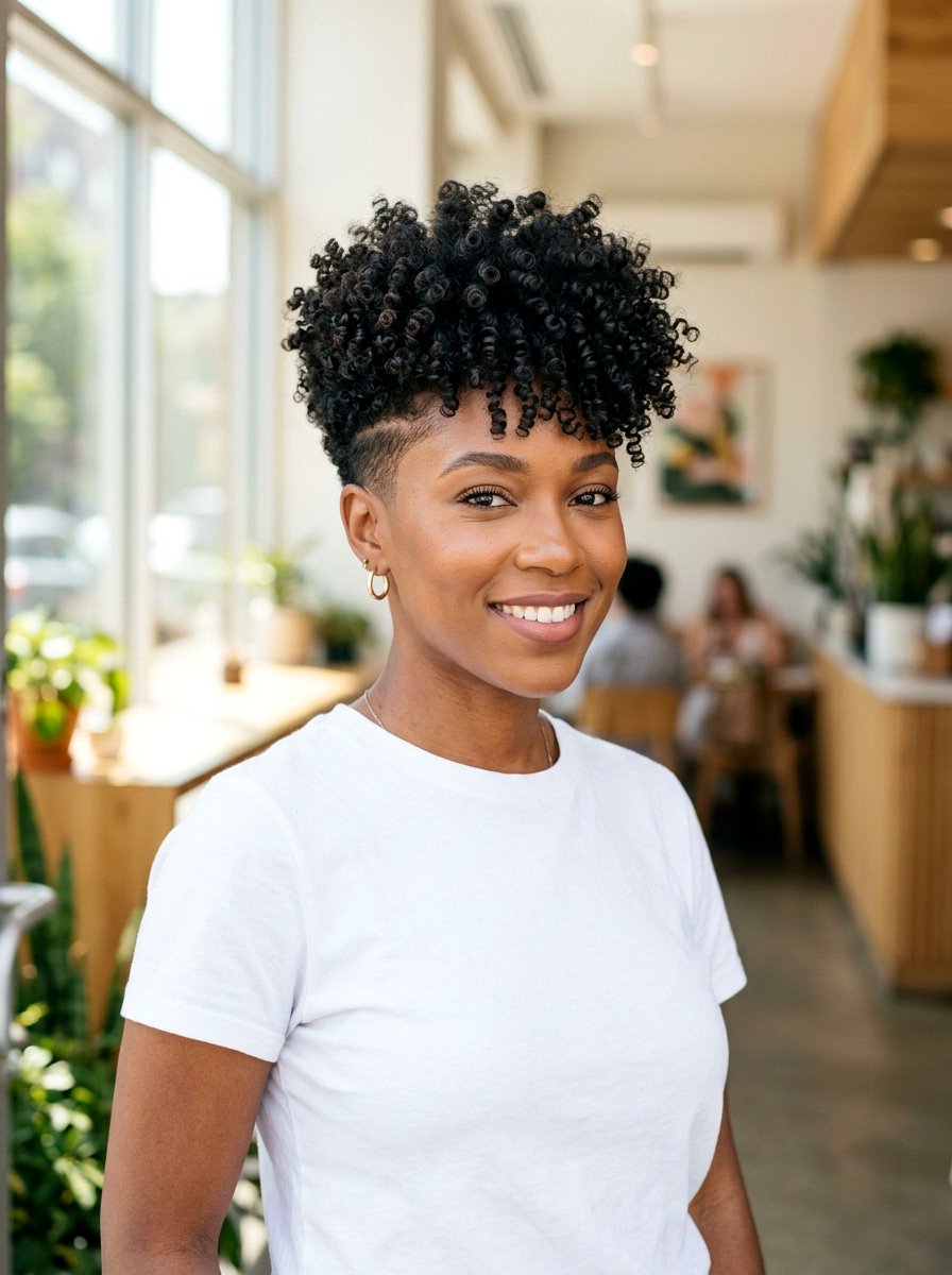 Tapered Tight Curls Haircut - 20 haircut for tight curls women - 20 haircut for tight curls women