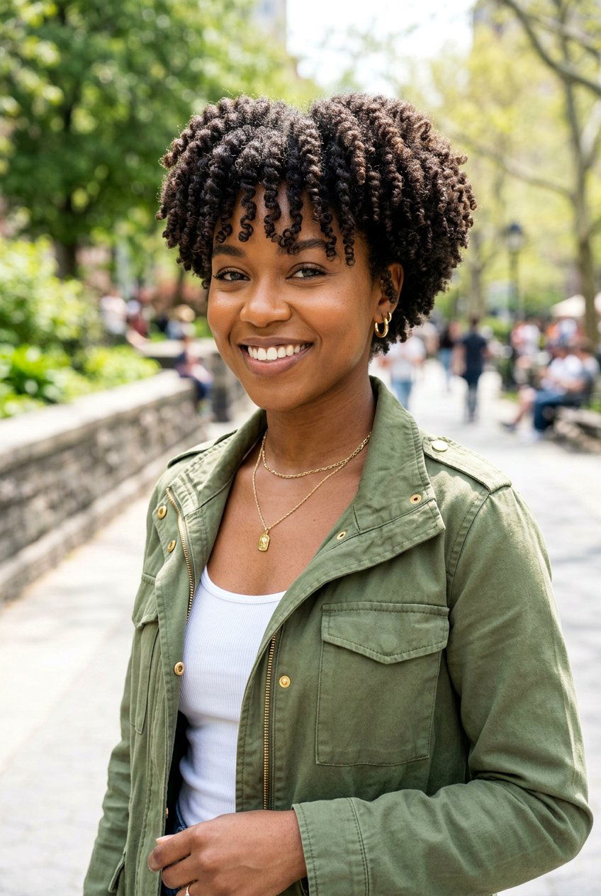 Tapered Twist Out With Bangs - 20 twist out on tapered natural hair - 20 twist out on tapered natural hair
