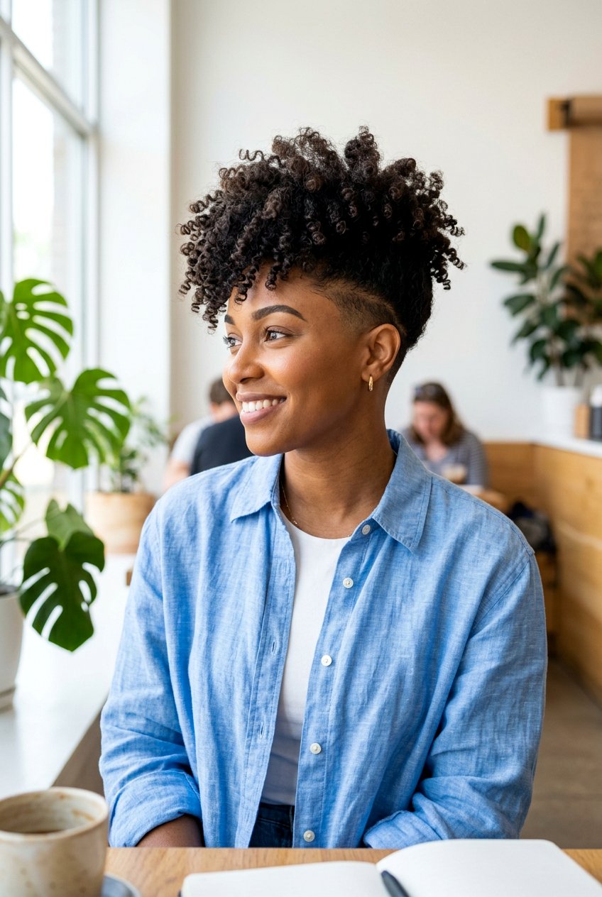 Tapered Undercut for Curly Hair - 20 undercut curls hairstyle for women - 20 undercut curls hairstyle for women