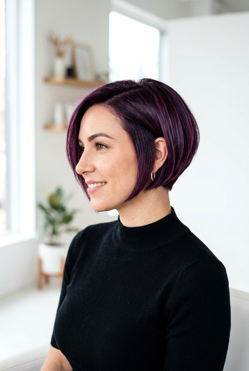 Tapered Violet Bob - 20 soft goth bob for women - 20 soft goth bob for women