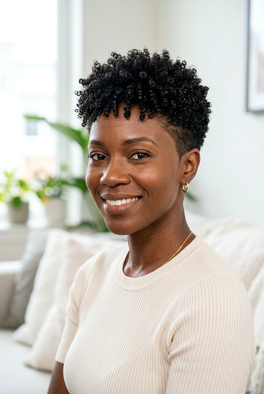 Tapered afro pixie - 20 edgy short haircuts for women - 20 edgy short haircuts for women