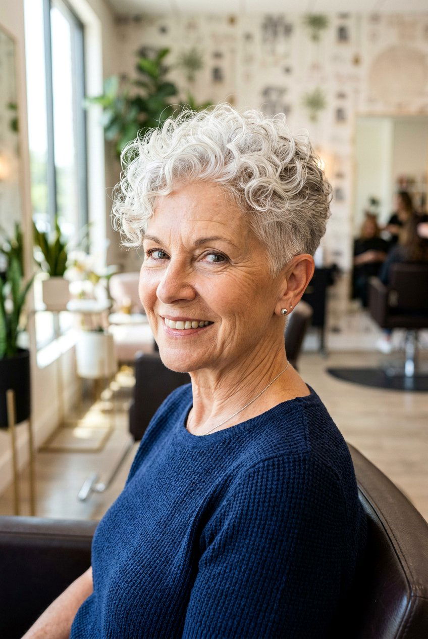 Tapered curly pixie - 20 curly hairstyles for older women - 20 curly hairstyles for older women