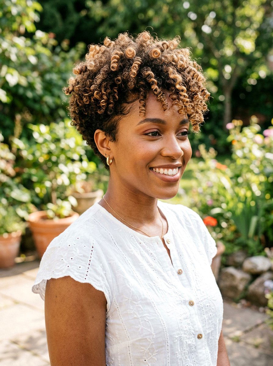 Tapered cut with highlights - 20 wash and go tapered cut - 20 wash and go tapered cut