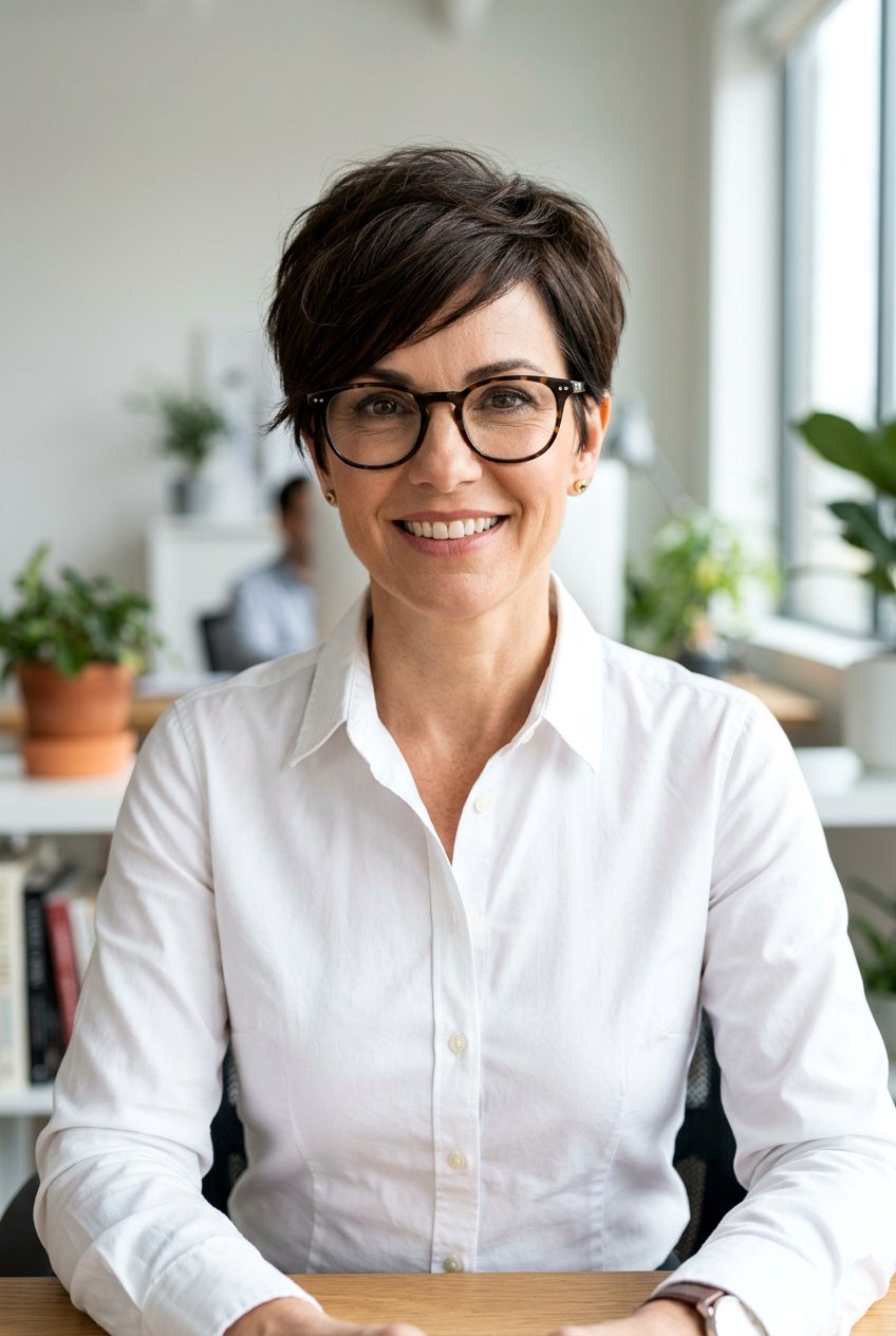 Tapered feathered pixie for glasses - 20 feathered pixie for women with glasses - 20 feathered pixie for women with glasses