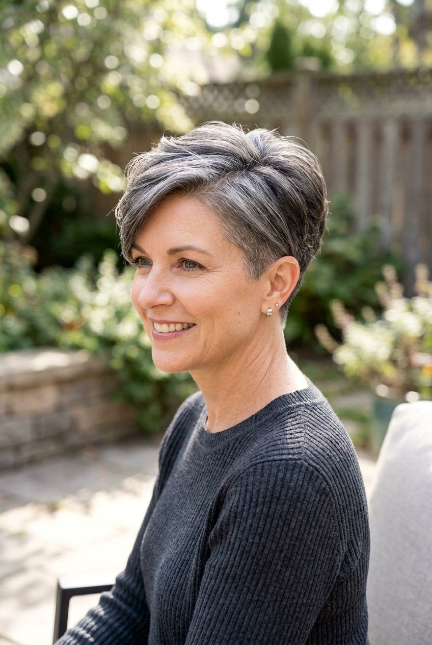 Tapered gray pixie - 20 gray pixie haircut - 20 gray pixie haircut