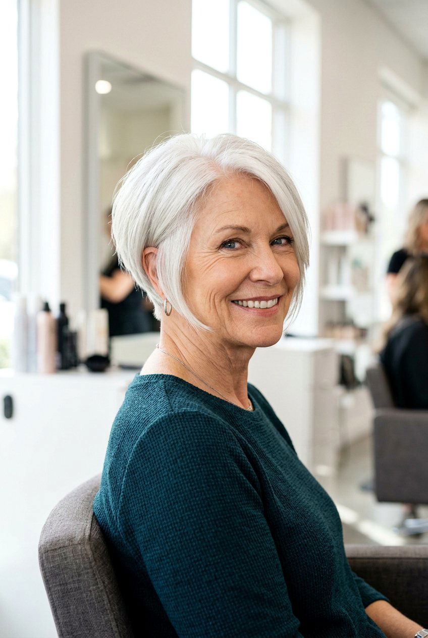Tapered medium length haircut - 20 medium hairstyles for women over 60 - 20 medium hairstyles for women over 60