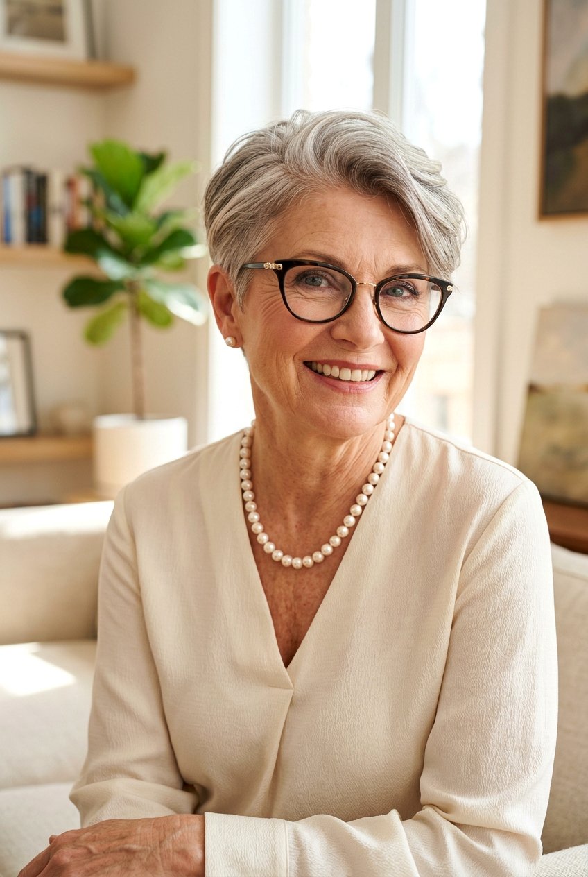 20 Flattering Hairstyles For Women With Glasses Over 60