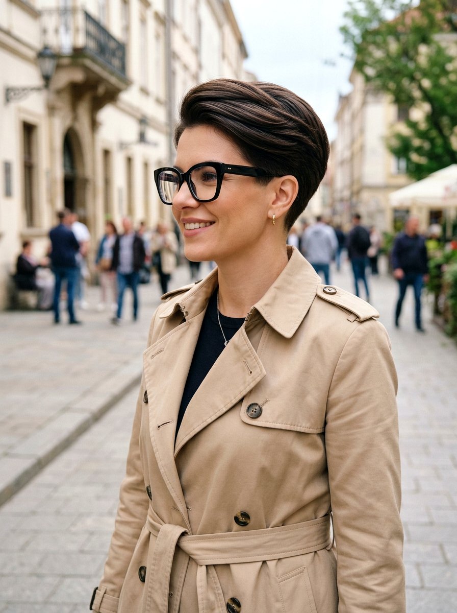 Tapered pixie for thick hair - 20 pixie haircuts for women with glasses - 20 pixie haircuts for women with glasses