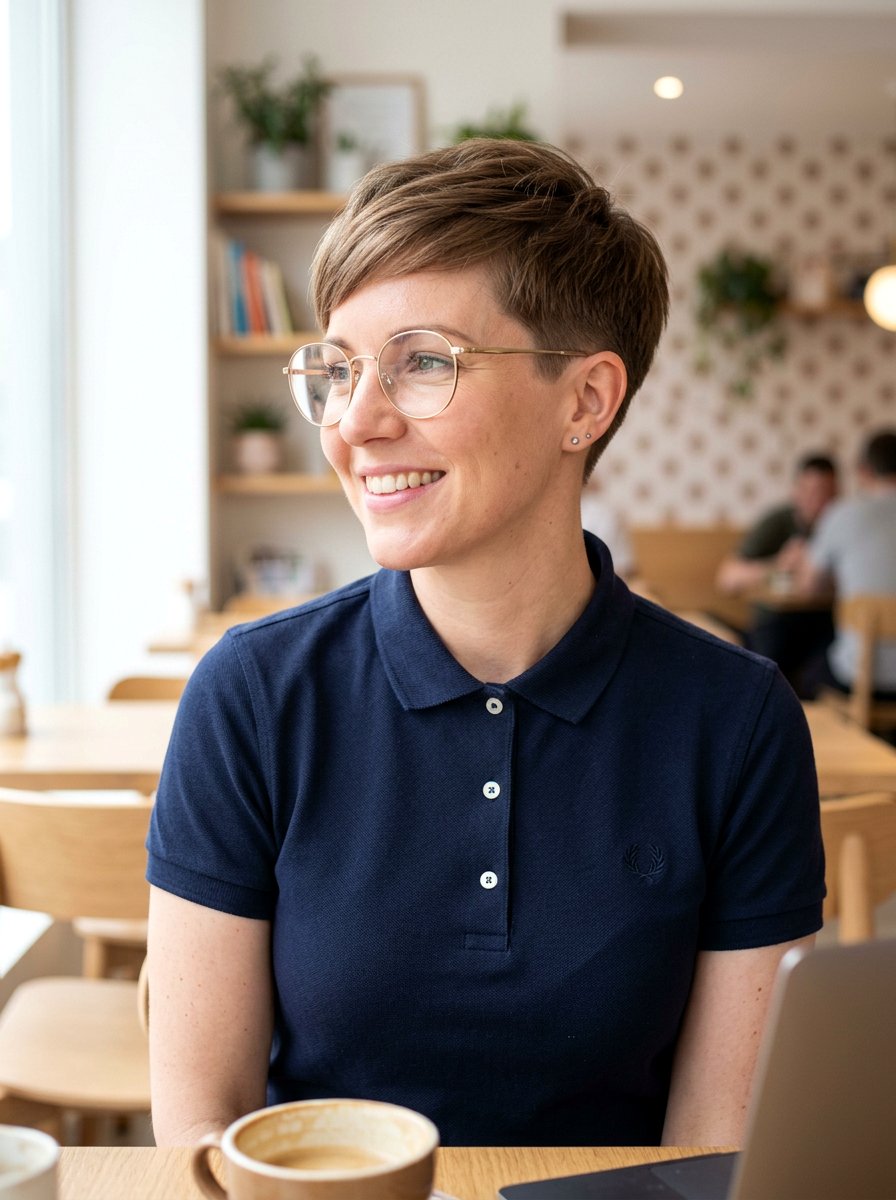 Tapered short haircut - 20 short layered cut for women with glasses - 20 short layered cut for women with glasses