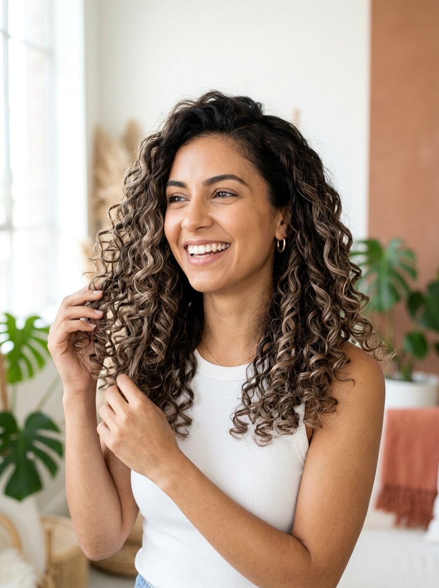 Taupe Brown Balayage On Curly Hair - 20 taupe brown balayage - 20 taupe brown balayage
