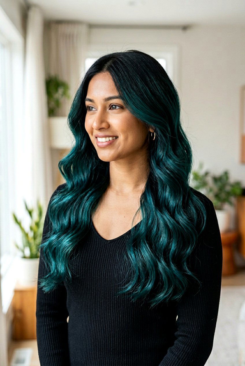 Teal Balayage On Black Hair - 20 teal balayage on dark hair - 20 teal balayage on dark hair