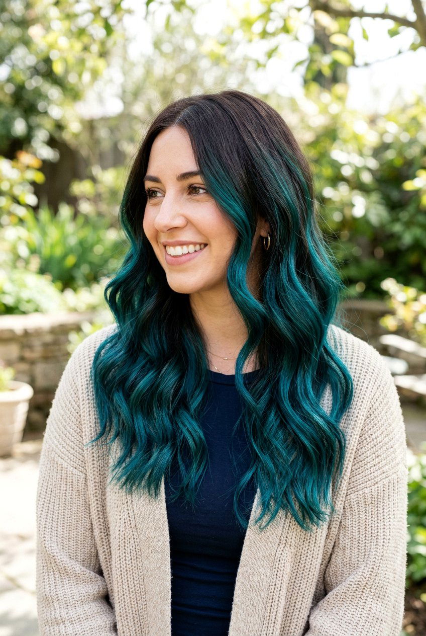 Teal Balayage On Dark Brown Hair - 20 teal balayage on dark hair - 20 teal balayage on dark hair