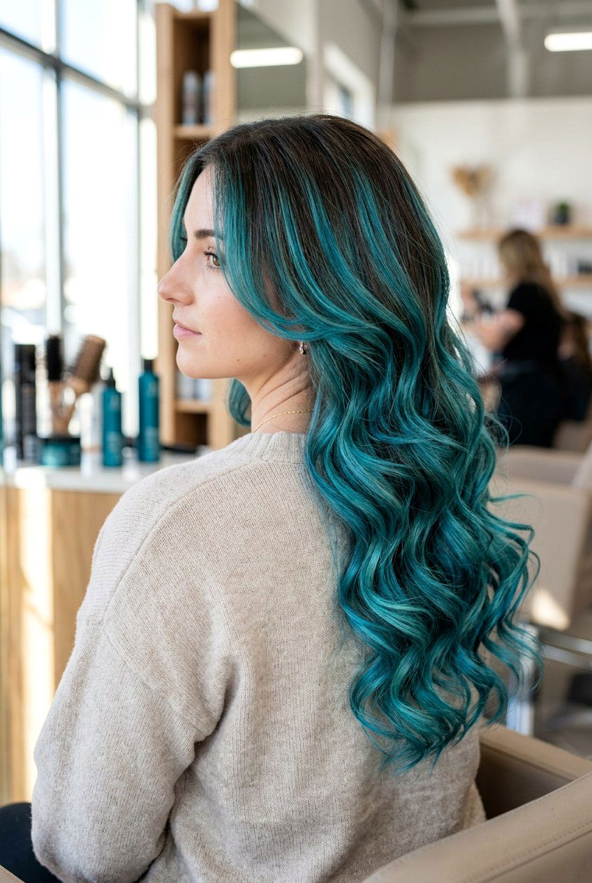 20 Mesmerizing Teal Balayage on Dark Hair Ideas to Try Now