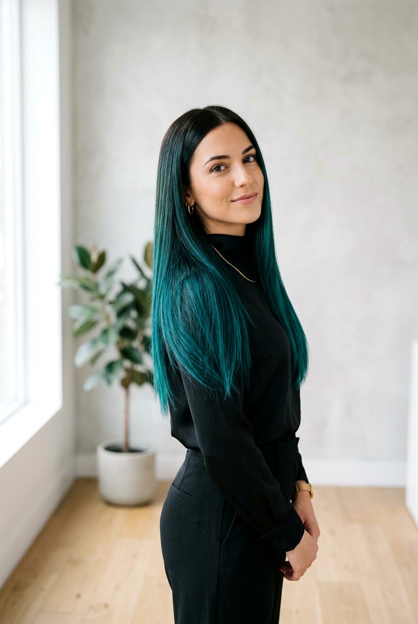 Teal Balayage On Straight Hair - 20 teal balayage on dark hair - 20 teal balayage on dark hair
