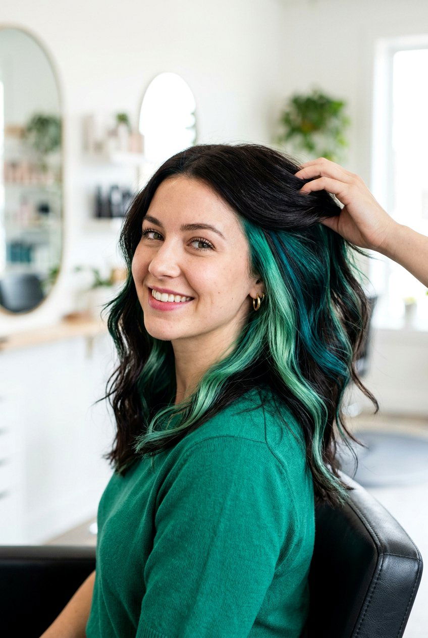 Teal Mint Peekaboo Highlights - 20 mint peekaboo highlights - 20 mint peekaboo highlights