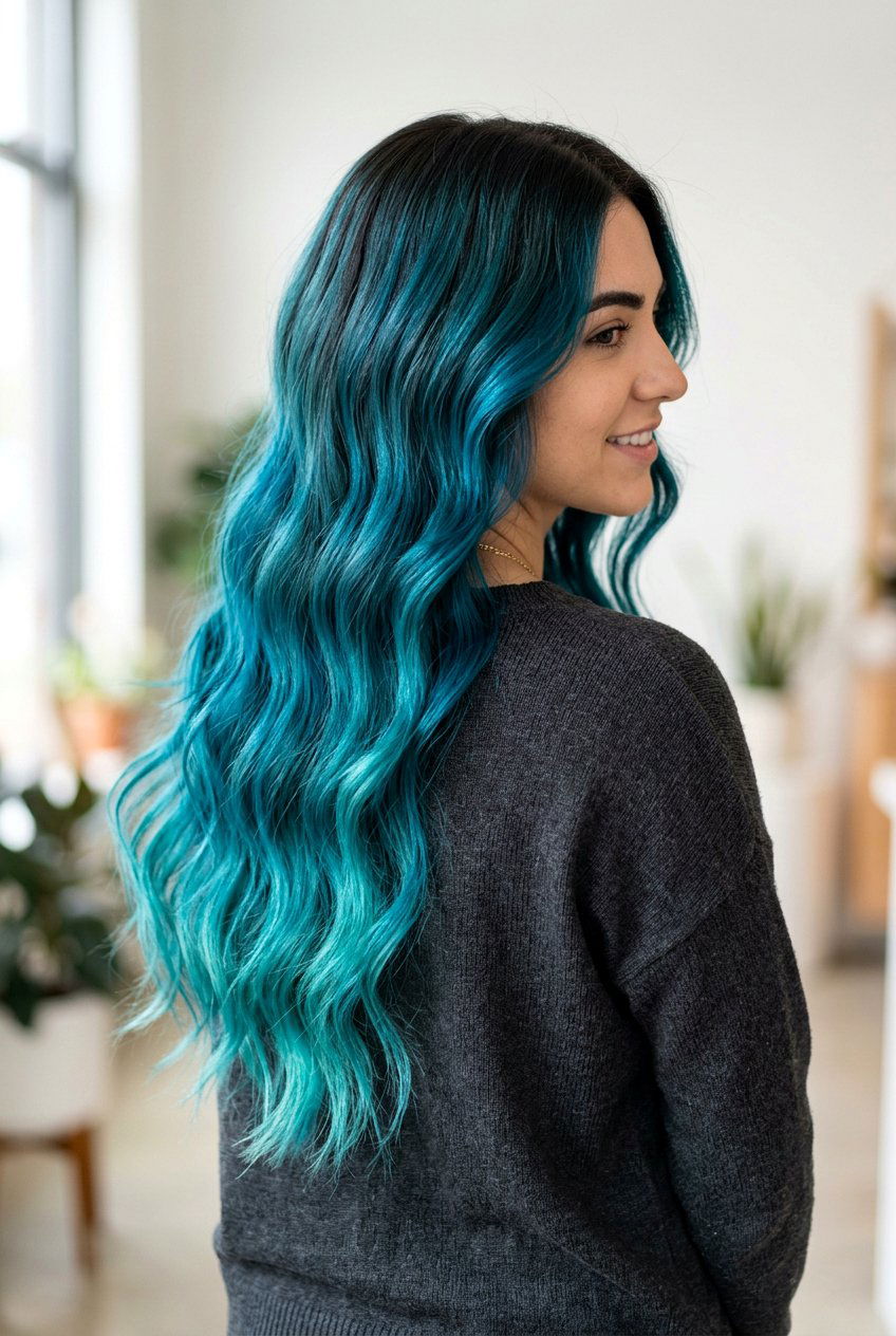 Teal Ombre Hair - 20 teal hair color ideas - 20 teal hair color ideas