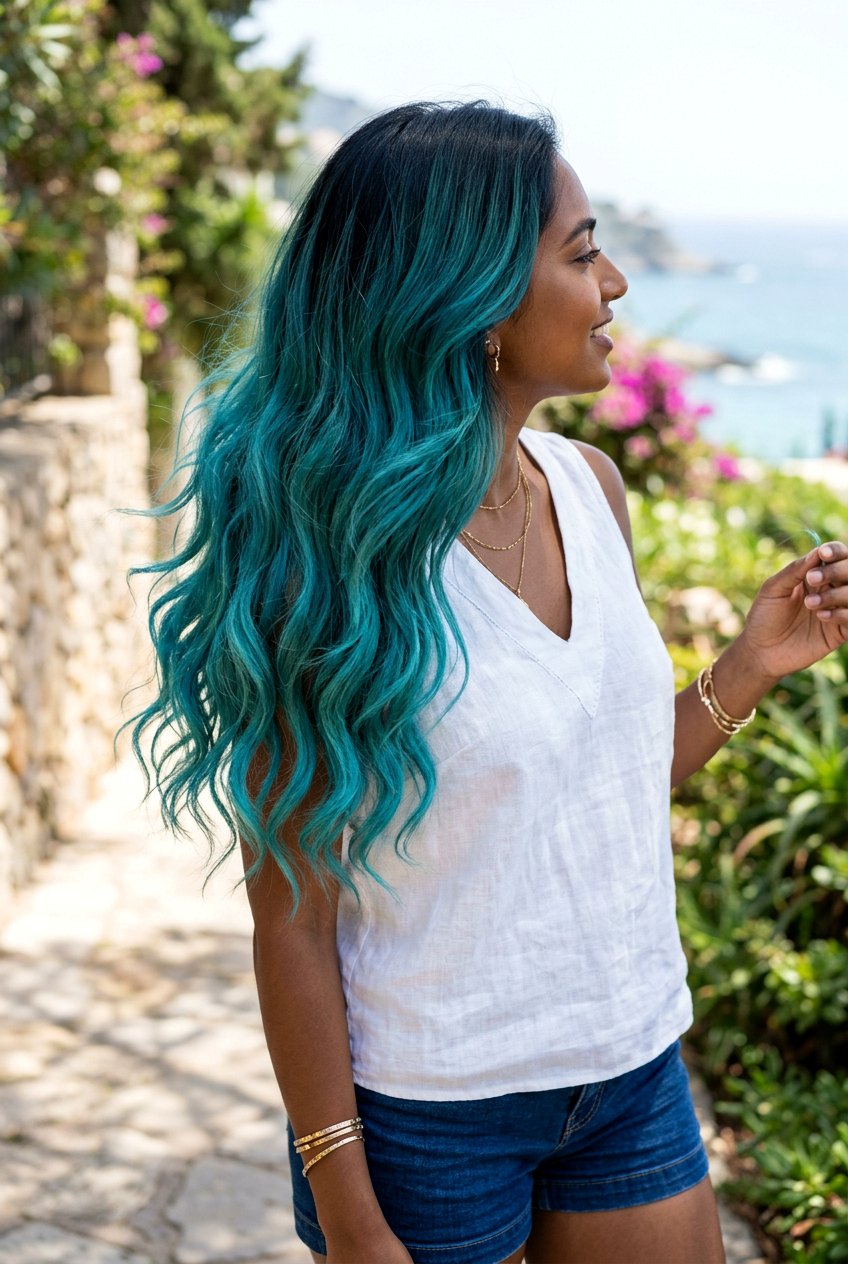 Teal Ombre Mermaid Hair - 20 mermaid hair color ideas - 20 mermaid hair color ideas