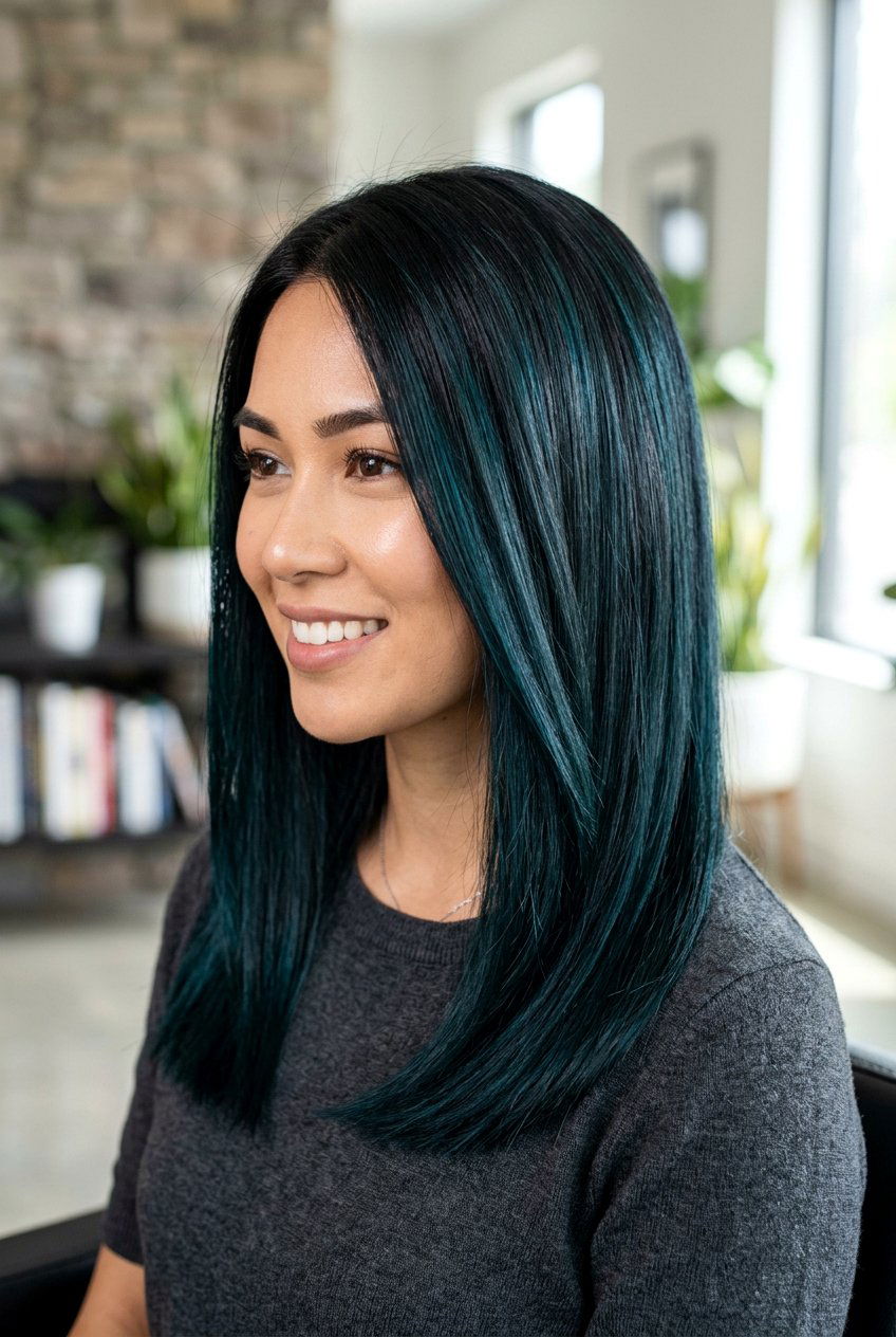 Teal On Black Hair - 20 teal hair color ideas - 20 teal hair color ideas