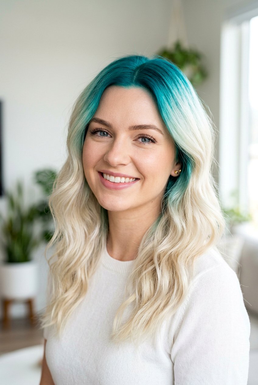Teal Roots Hair - 20 teal hair color ideas - 20 teal hair color ideas