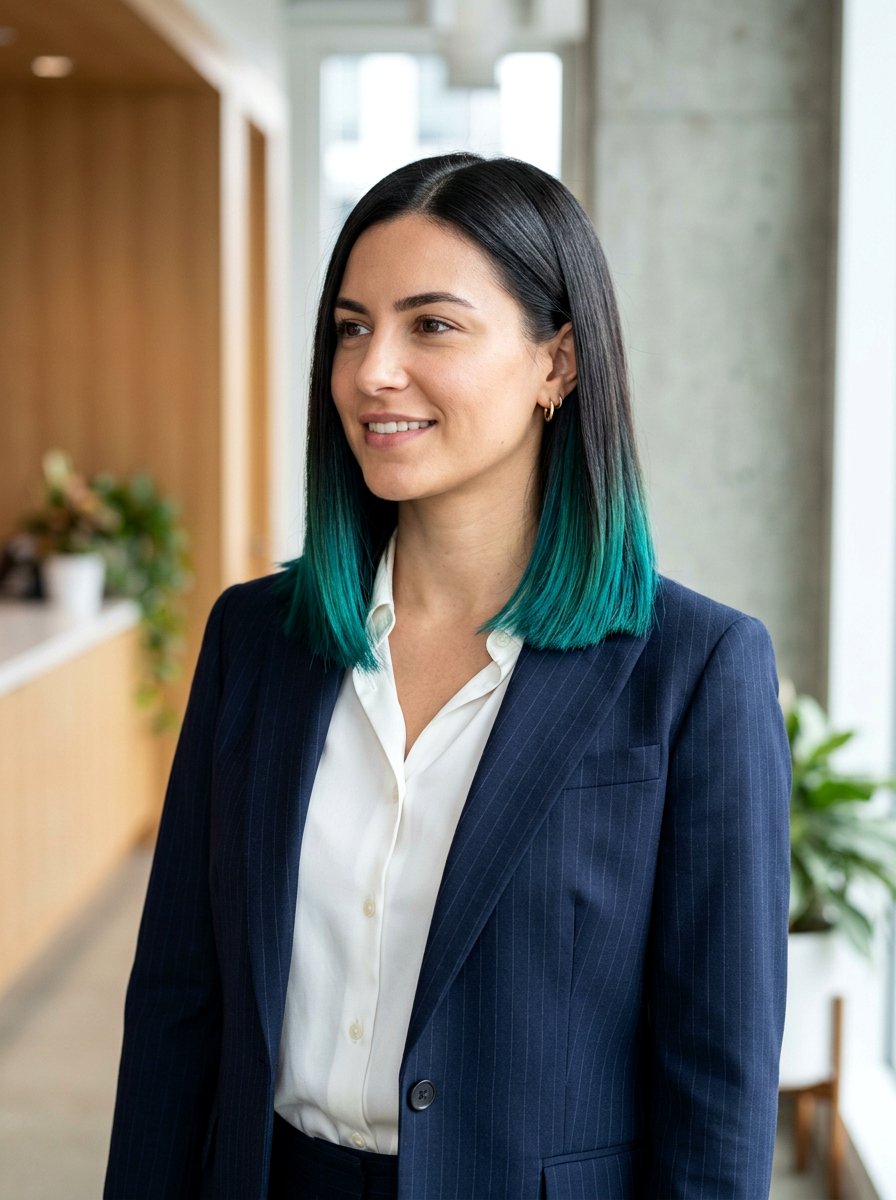 Teal Underlayer On Dark Hair Blunt Cut - 20 teal underlayer on dark hair - 20 teal underlayer on dark hair