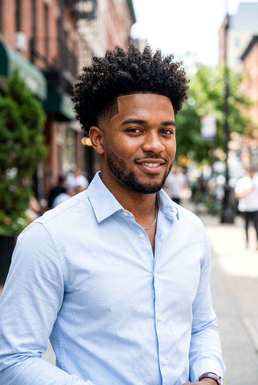 Temp Fade Curly High Top - 20 curly high top fade haircut - 20 curly high top fade haircut