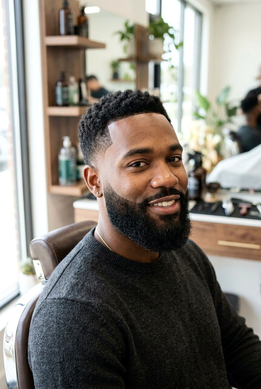 Temp fade with beard - 20 temp fade haircut - 20 temp fade haircut