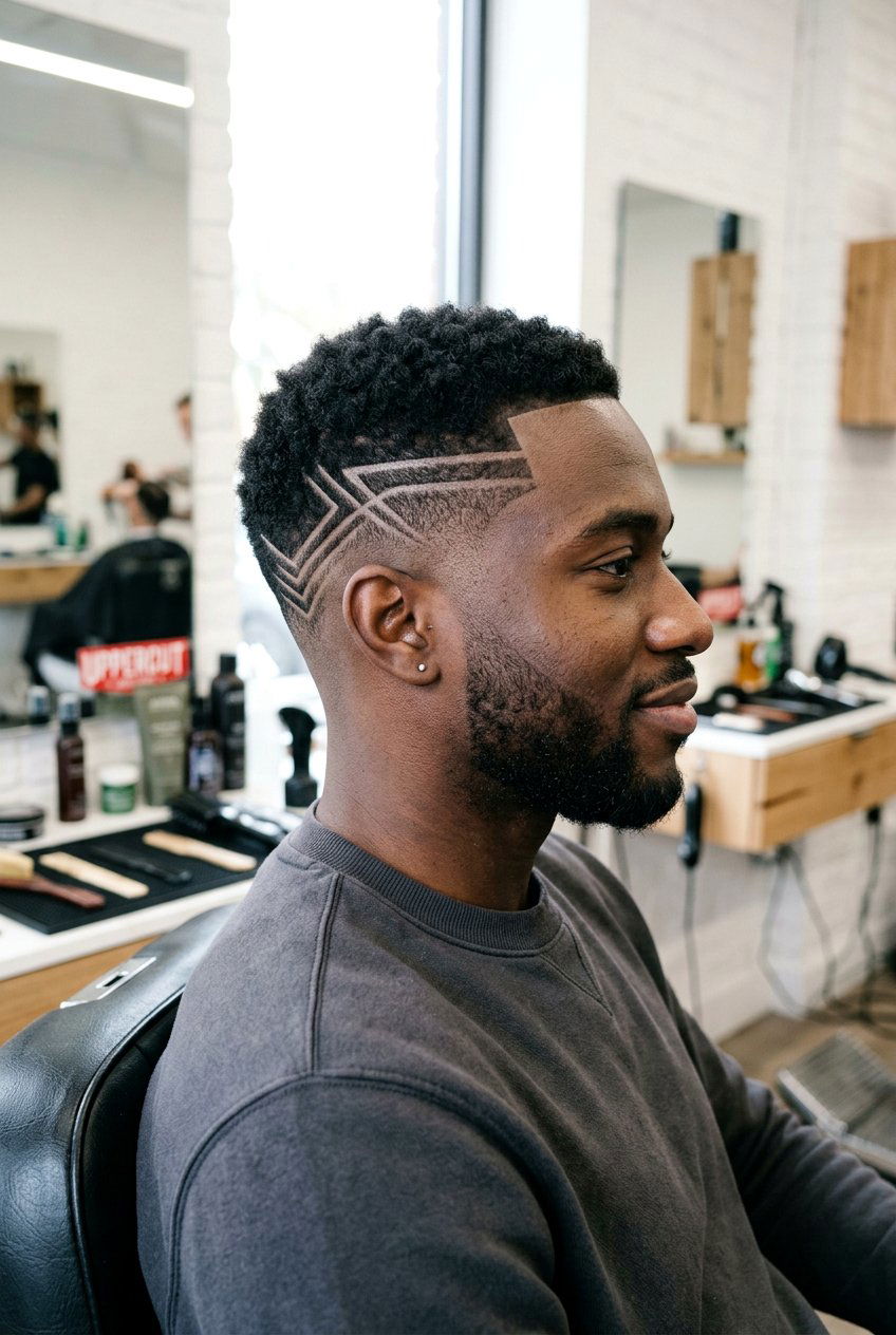 Temp fade with design - 20 temp fade haircut - 20 temp fade haircut