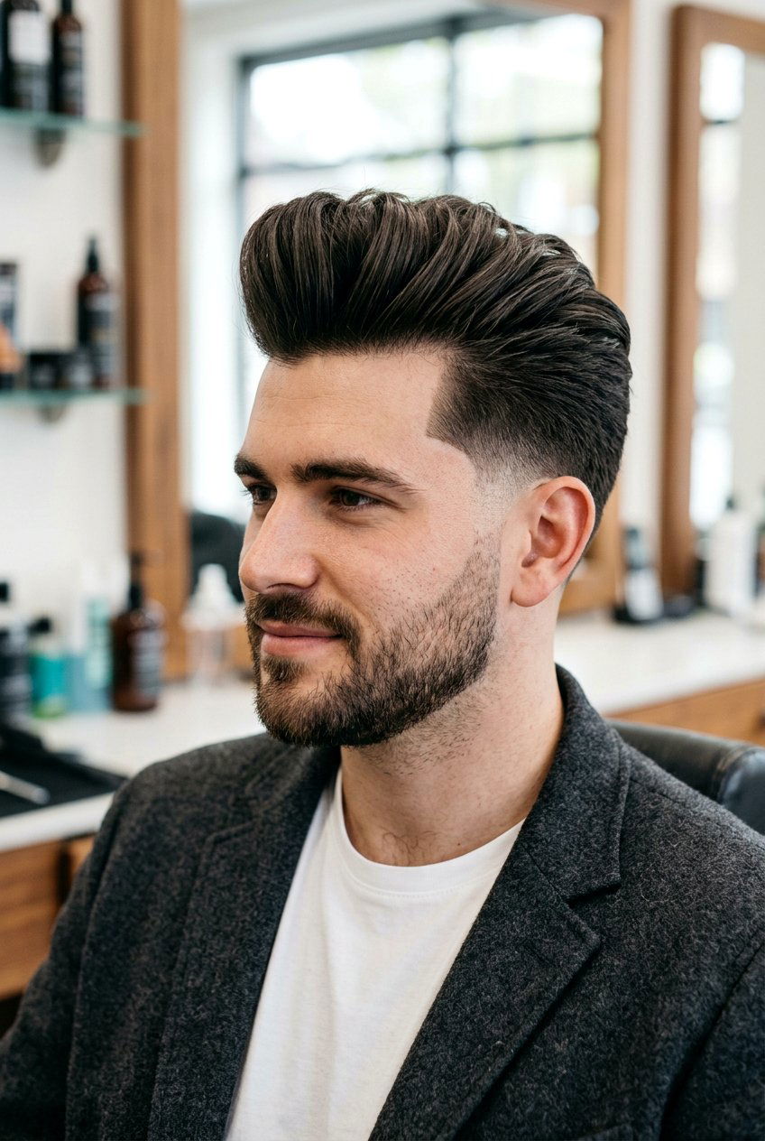 Temp fade with pompadour - 20 temp fade haircut - 20 temp fade haircut