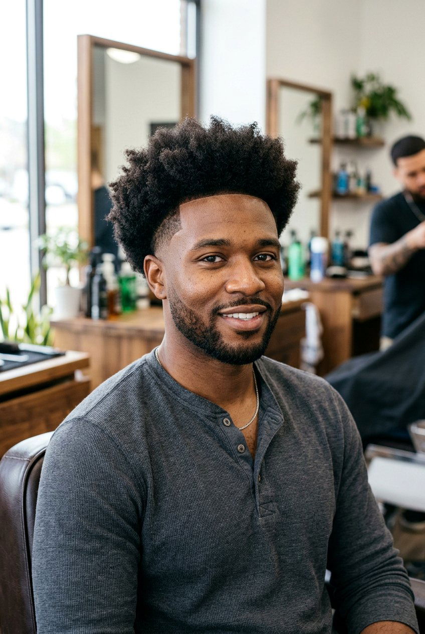 Temple Fade Afro Taper With Line Up - 20 afro taper with line up - 20 afro taper with line up