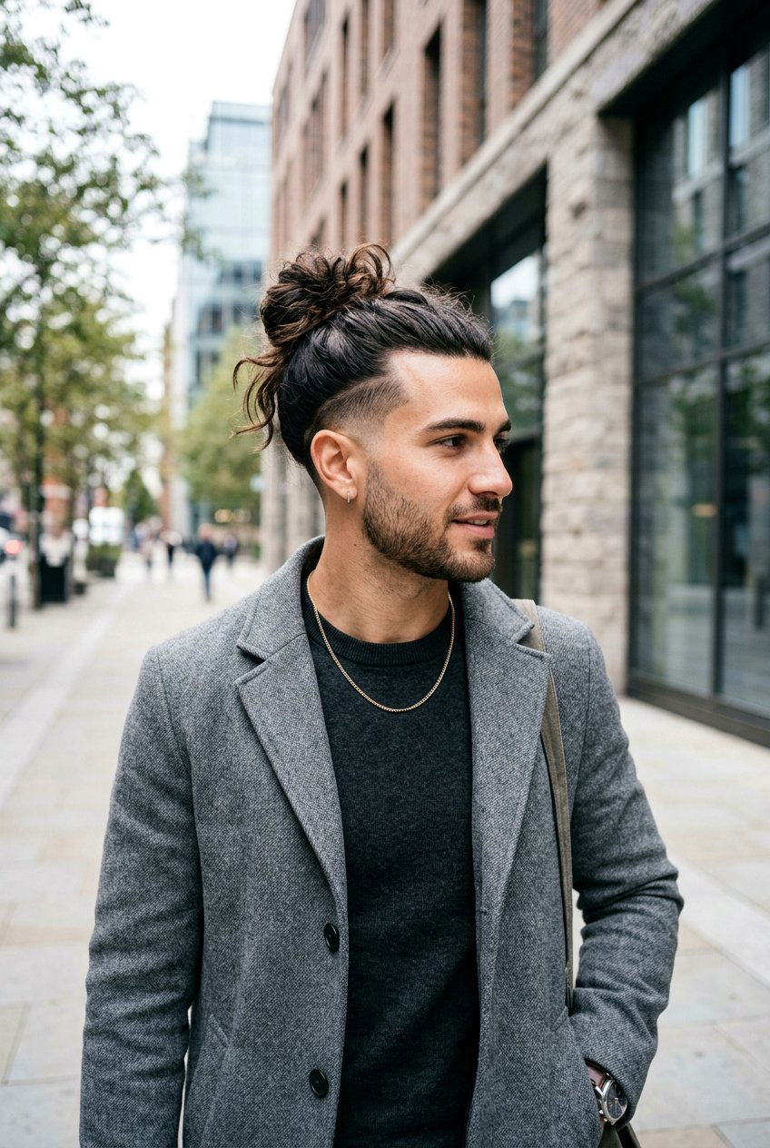Temple Fade Man Bun - 20 man bun with fade haircut - 20 man bun with fade haircut
