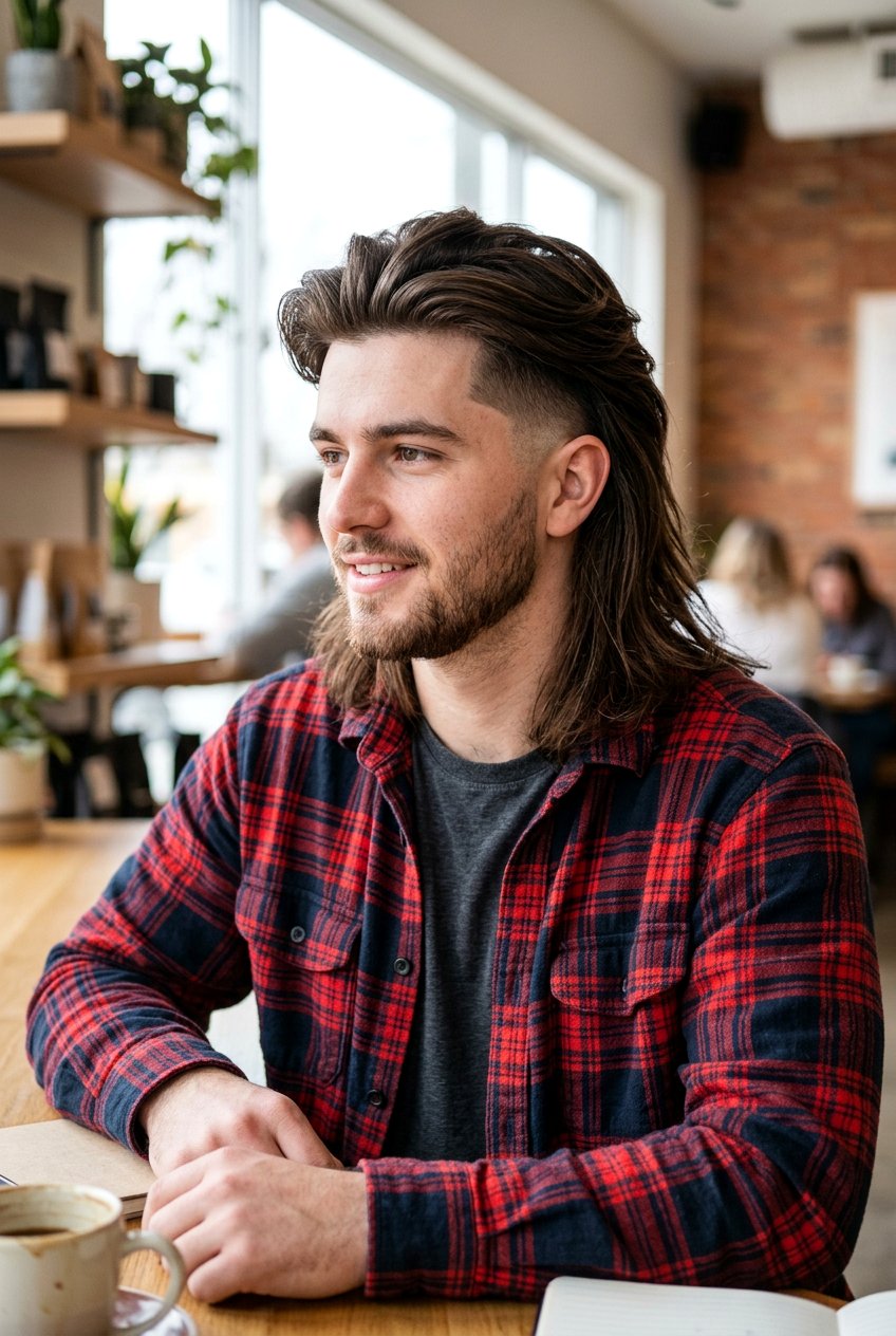 Temple Fade Mullet - 20 mullet fade for straight hair men - 20 mullet fade for straight hair men