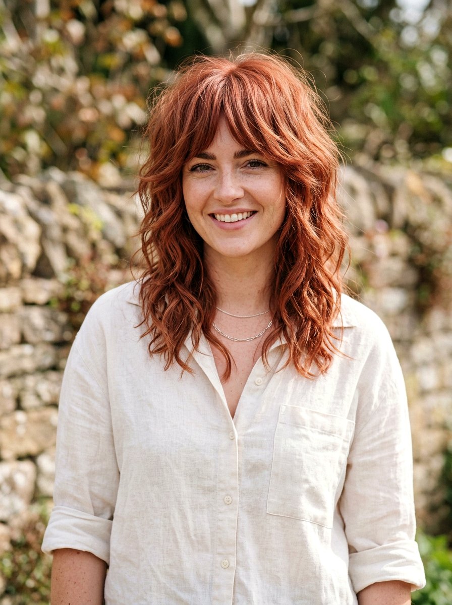 Terracotta Red Shag - 20 red shag hair color ideas - 20 red shag hair color ideas