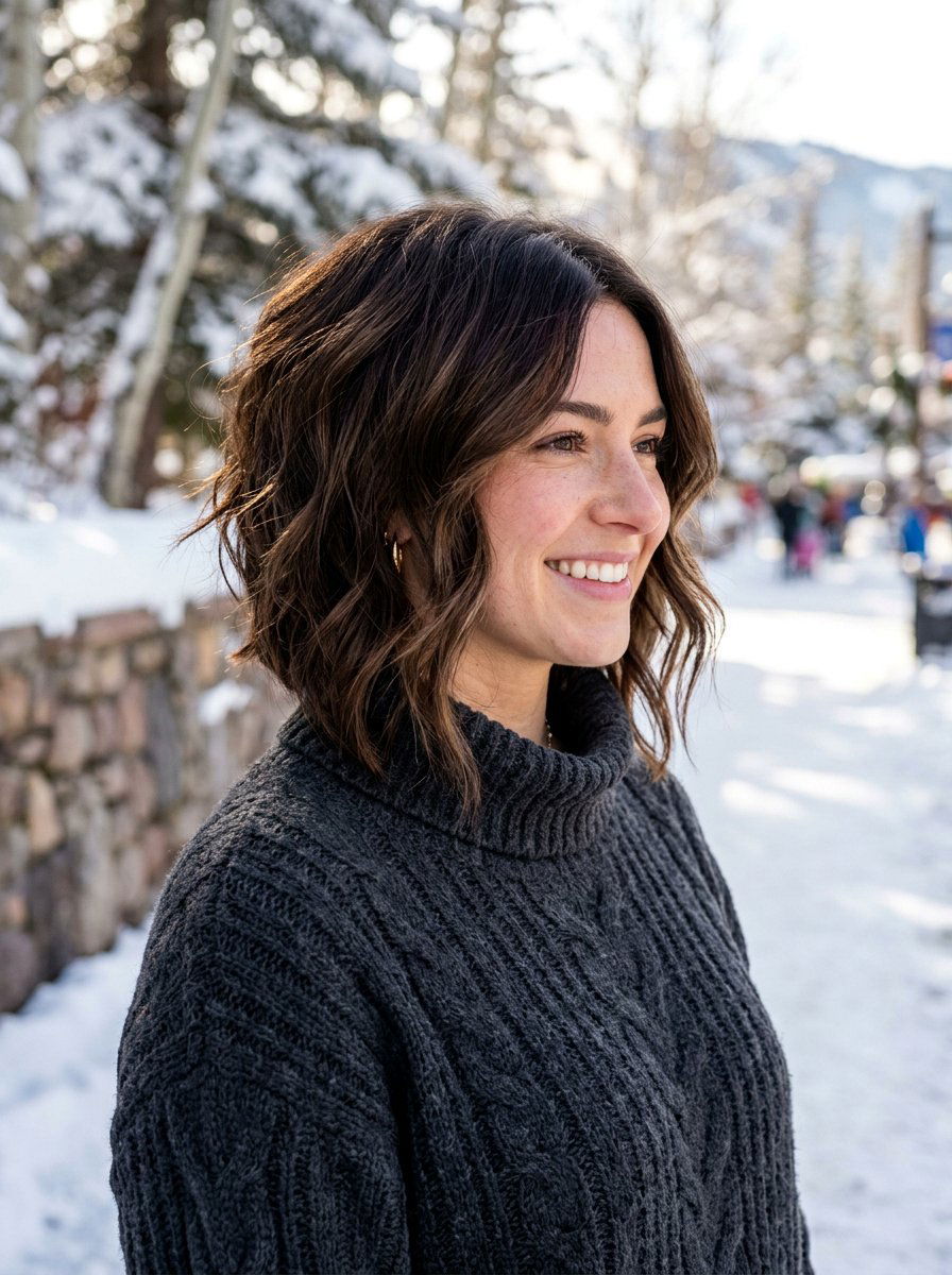 Textured A Line Bob Shoulder Length - 20 layered shoulder length haircut with texture - 20 layered shoulder length haircut with texture