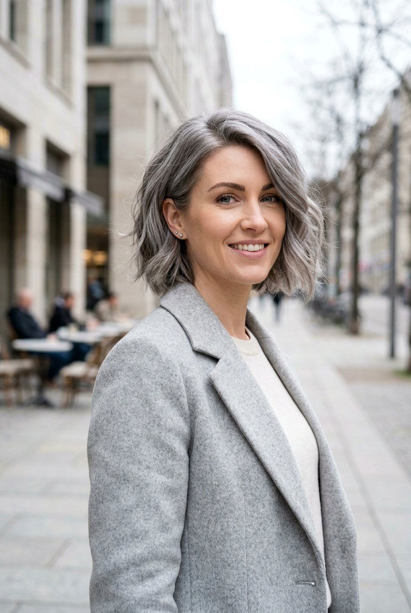 Textured Ash Bob - 20 soft goth bob for women - 20 soft goth bob for women