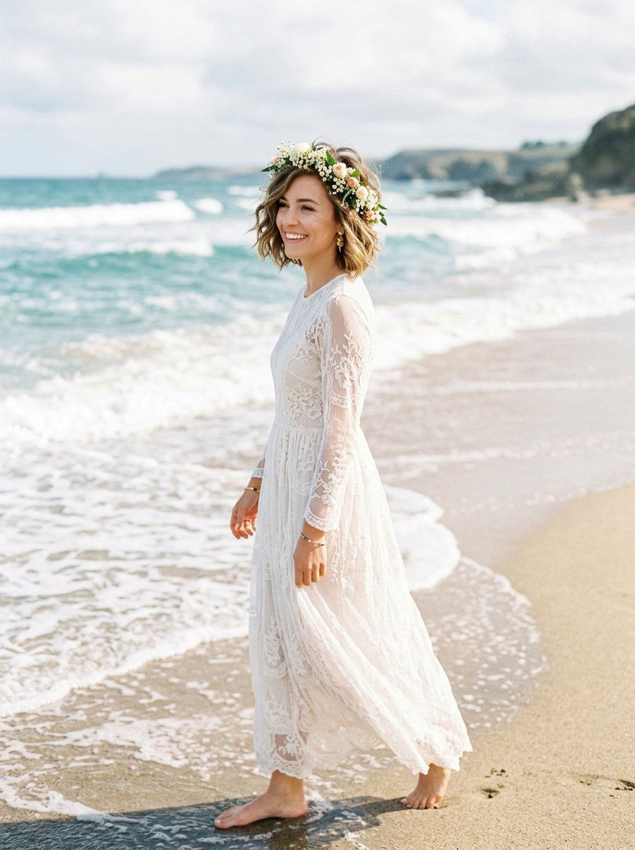 Textured Beach Waves for Short Hair - 20 simple bridal hairstyle for short hair - 20 simple bridal hairstyle for short hair