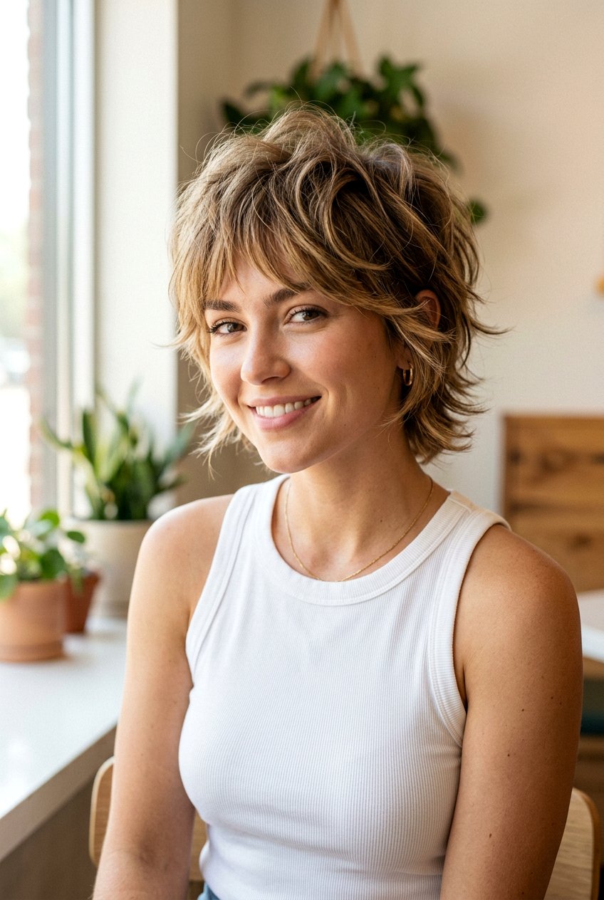 Textured Bixie With Wispy Bangs - 20 bixie haircut with bangs - 20 bixie haircut with bangs