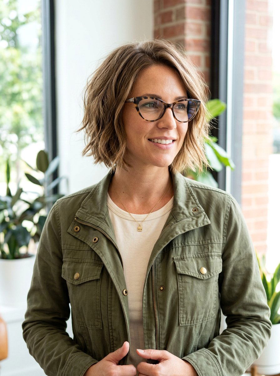 Textured Bob For Thin Hair - 20 short hairstyles for women with glasses and thin hair - 20 short hairstyles for women with glasses and thin hair