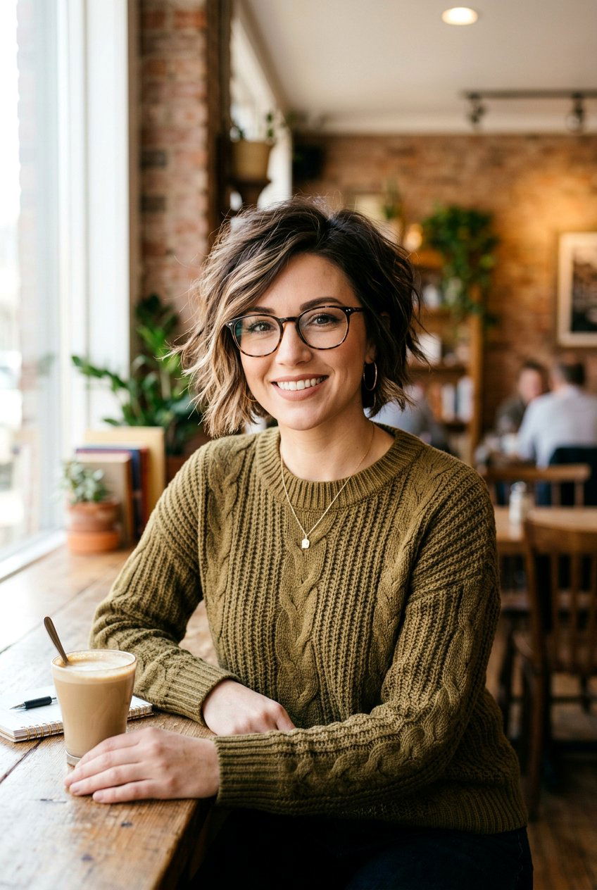 Textured Bob Haircut With Glasses - 20 flattering short haircut for women with glasses - 20 flattering short haircut for women with glasses