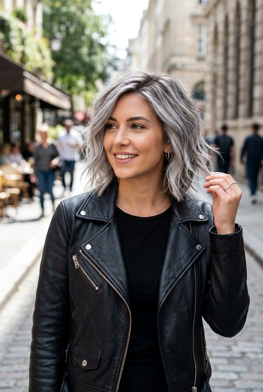 20 Chic Gray Blending Bob With Highlights To Try Right Now
