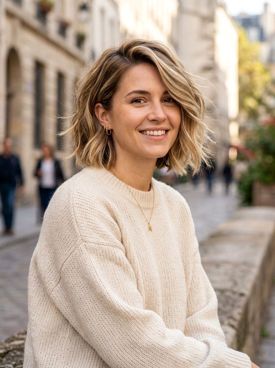 Textured Bob With Side Part - 20 hairstyle to blend short regrowth - 20 hairstyle to blend short regrowth