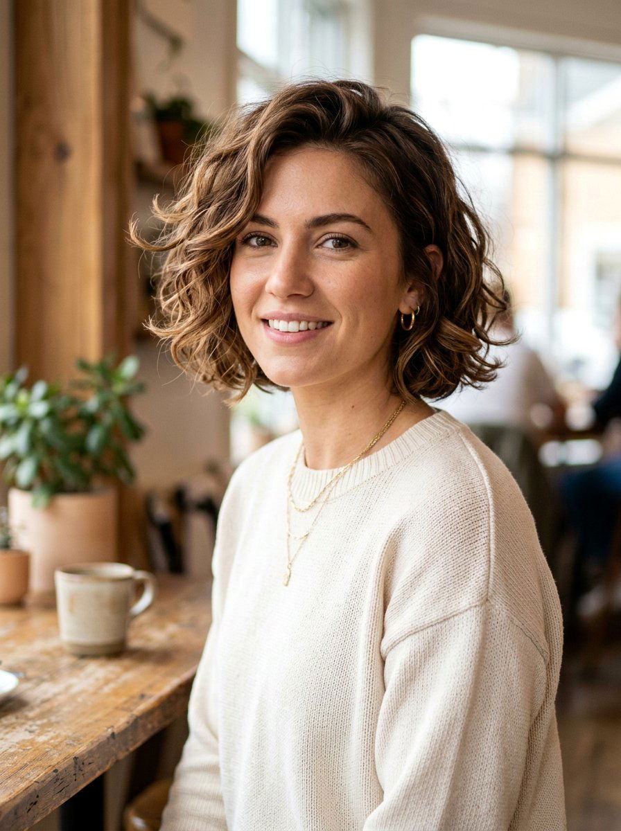 Textured Bob With Soft Curls - 20 soft glam hairstyle for birthday party - 20 soft glam hairstyle for birthday party