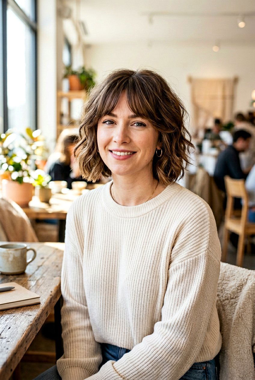 Textured Bob with Curtain Bangs - 20 picture perfect hairstyles - 20 picture perfect hairstyles