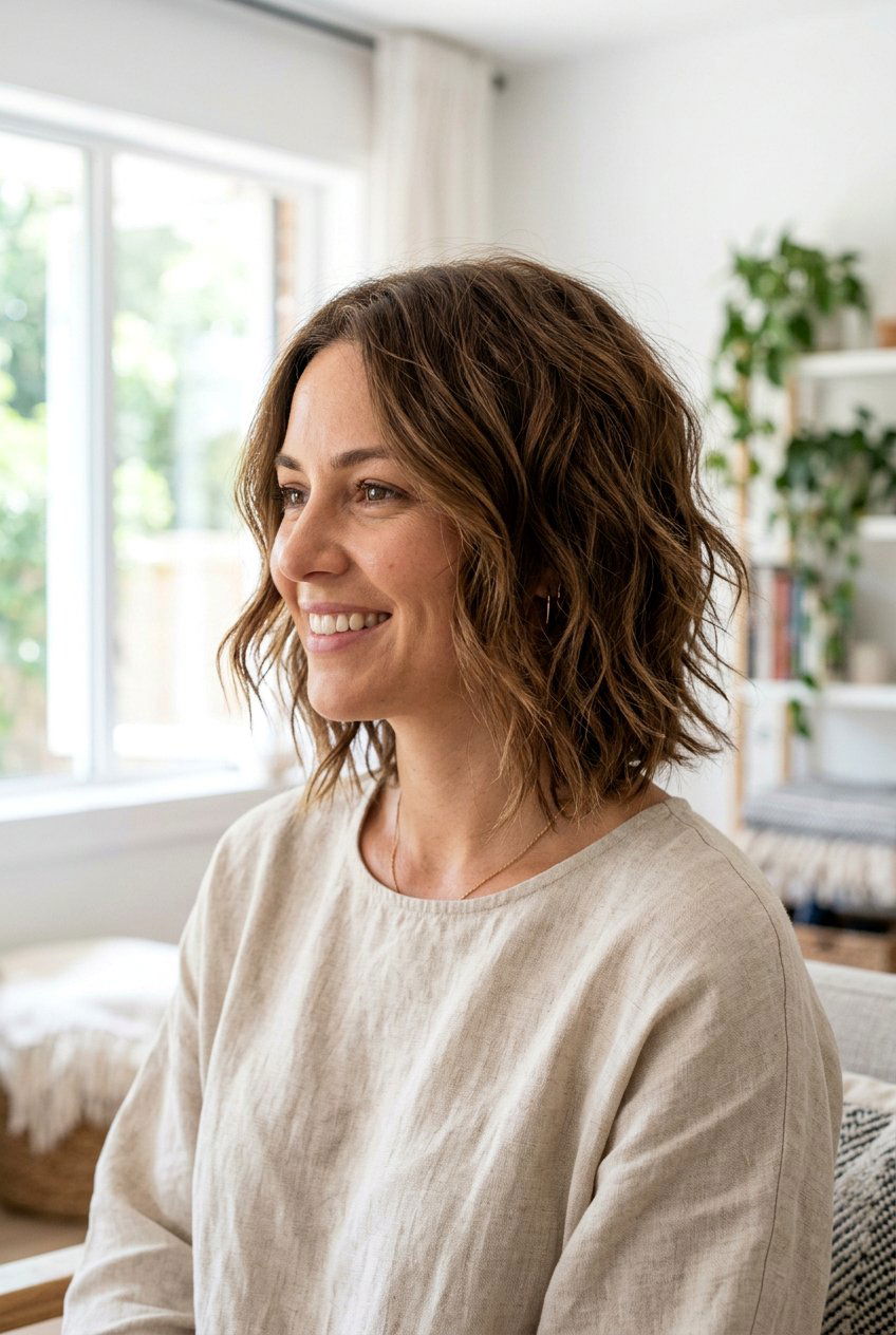 Textured Bob with Layers - 20 summer haircut ideas for women - 20 summer haircut ideas for women