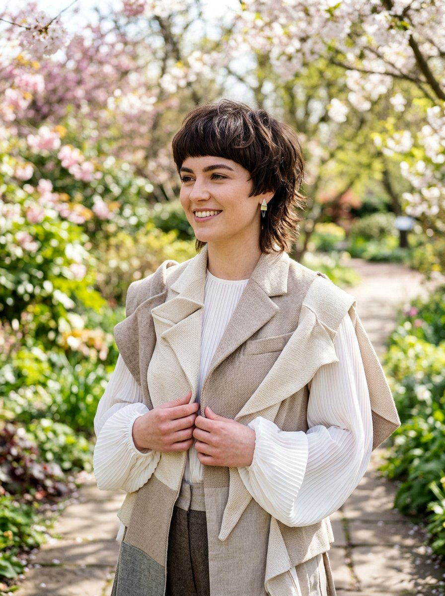 Textured Bowl Cut Haircut - 20 trendy haircut for college girls 2026 - 20 trendy haircut for college girls 2026