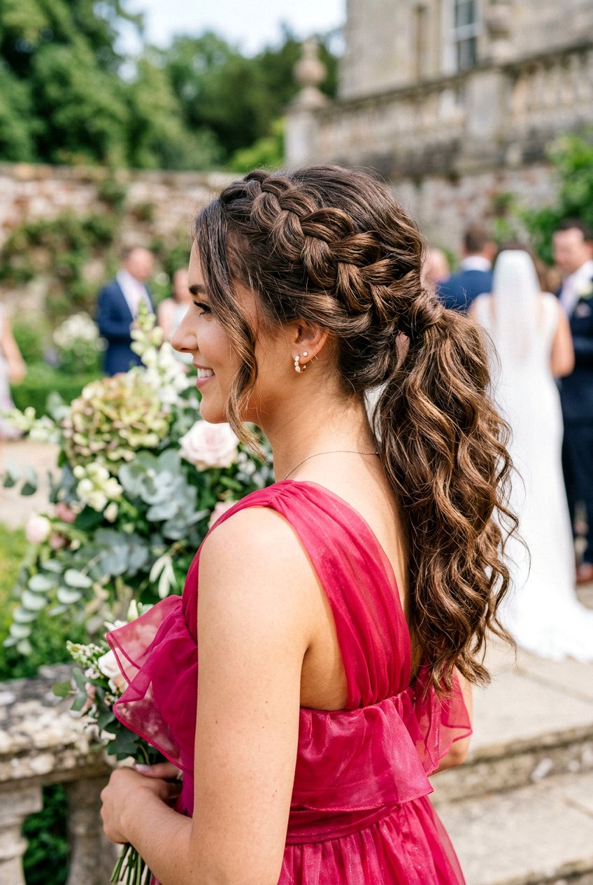 Textured Braid Ponytail Bridesmaid Hair - 20 bridesmaid ponytail with braid - 20 bridesmaid ponytail with braid