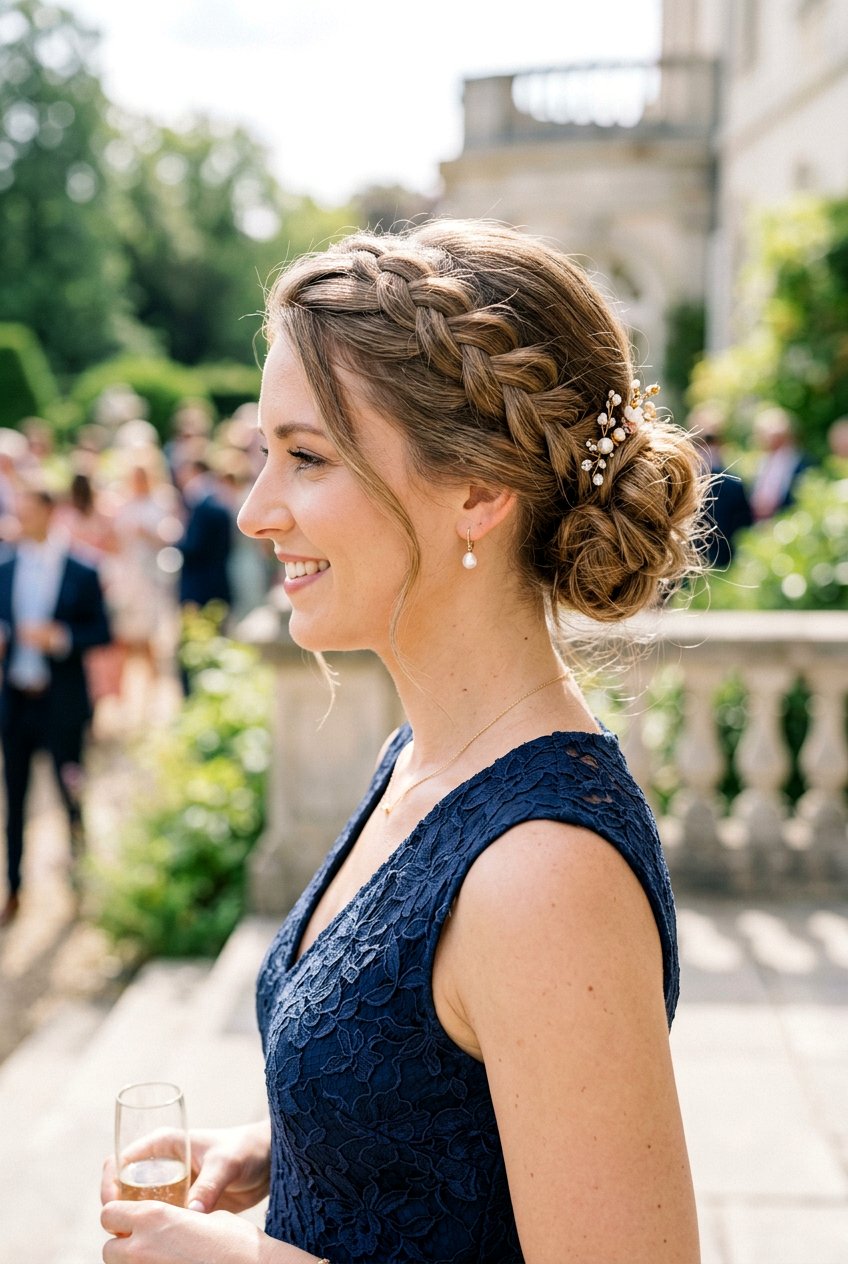 Textured Bun Updo With Braid - 20 textured updo hairstyles - 20 textured updo hairstyles