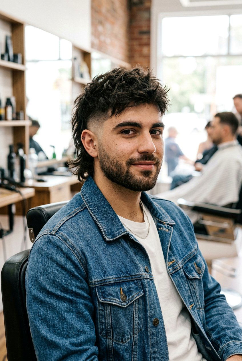 Textured Burst Fade Mullet - 20 burst fade with mullet men - 20 burst fade with mullet men